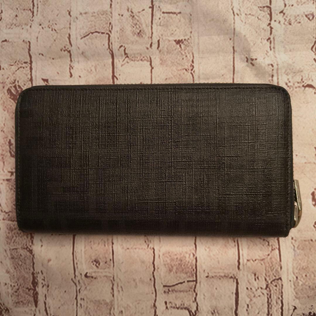 【希少／美品】フェンディ 長財布 ズッカ柄 FF ラウンド PVC レザー／黒A