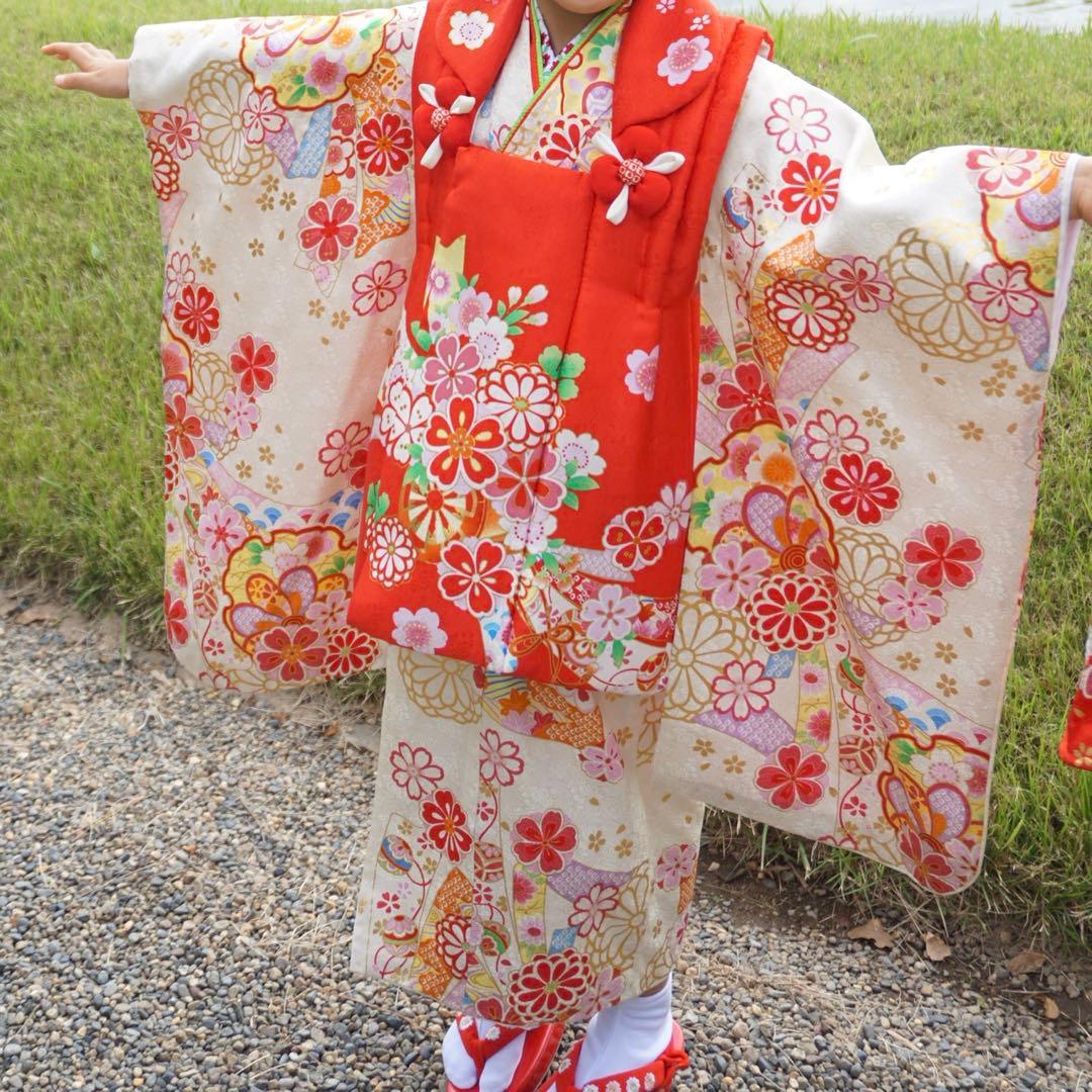 花ひめ 七五三 3歳　着物 被布 正絹 セット