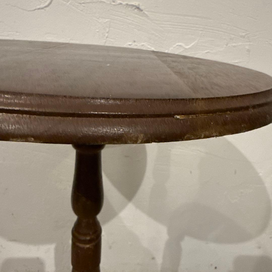 ヴィンテージ　木製サイドテーブル　ラウンド　花台 1