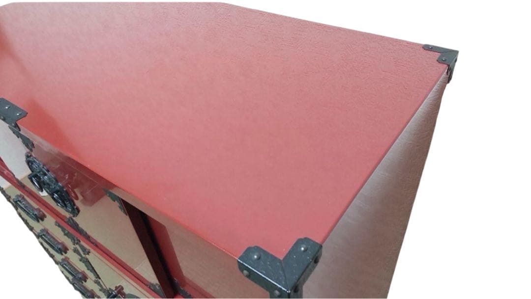 あべちゃん仙台箪笥　赤木肌木地呂漆塗り 彫金手打金具　高級　民芸家具