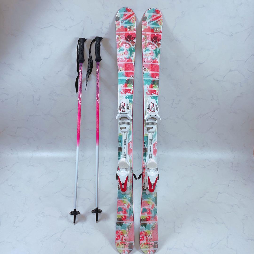 【使用1回極美品】レディース フリースタイル スキー板 ３点セット 130