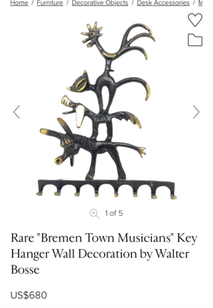 Walter Bosse ウォルターボッセ キーフック 壁飾り キーフック