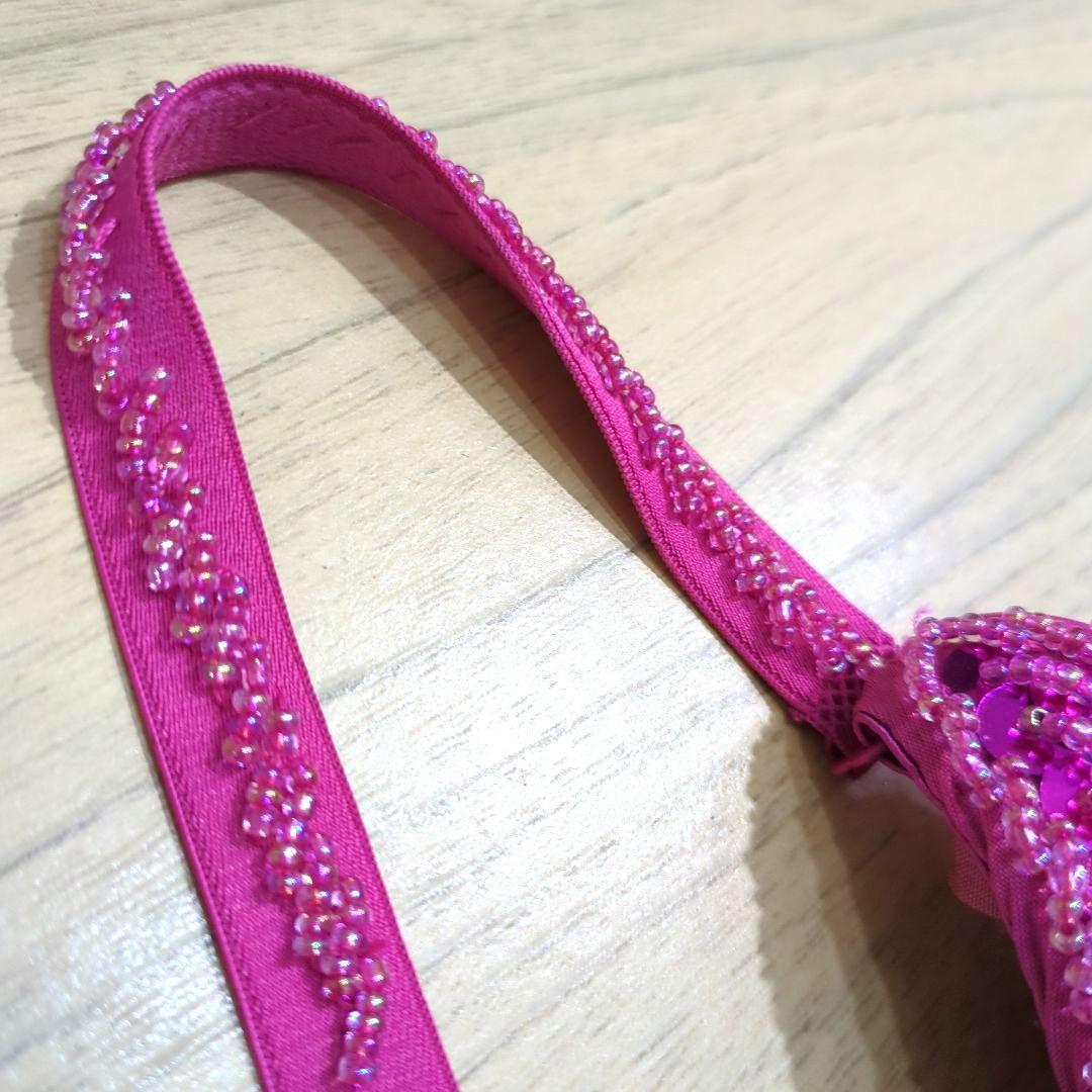 美品　ベリーダンス衣装　セットアップ　ブラベルト　ピンク