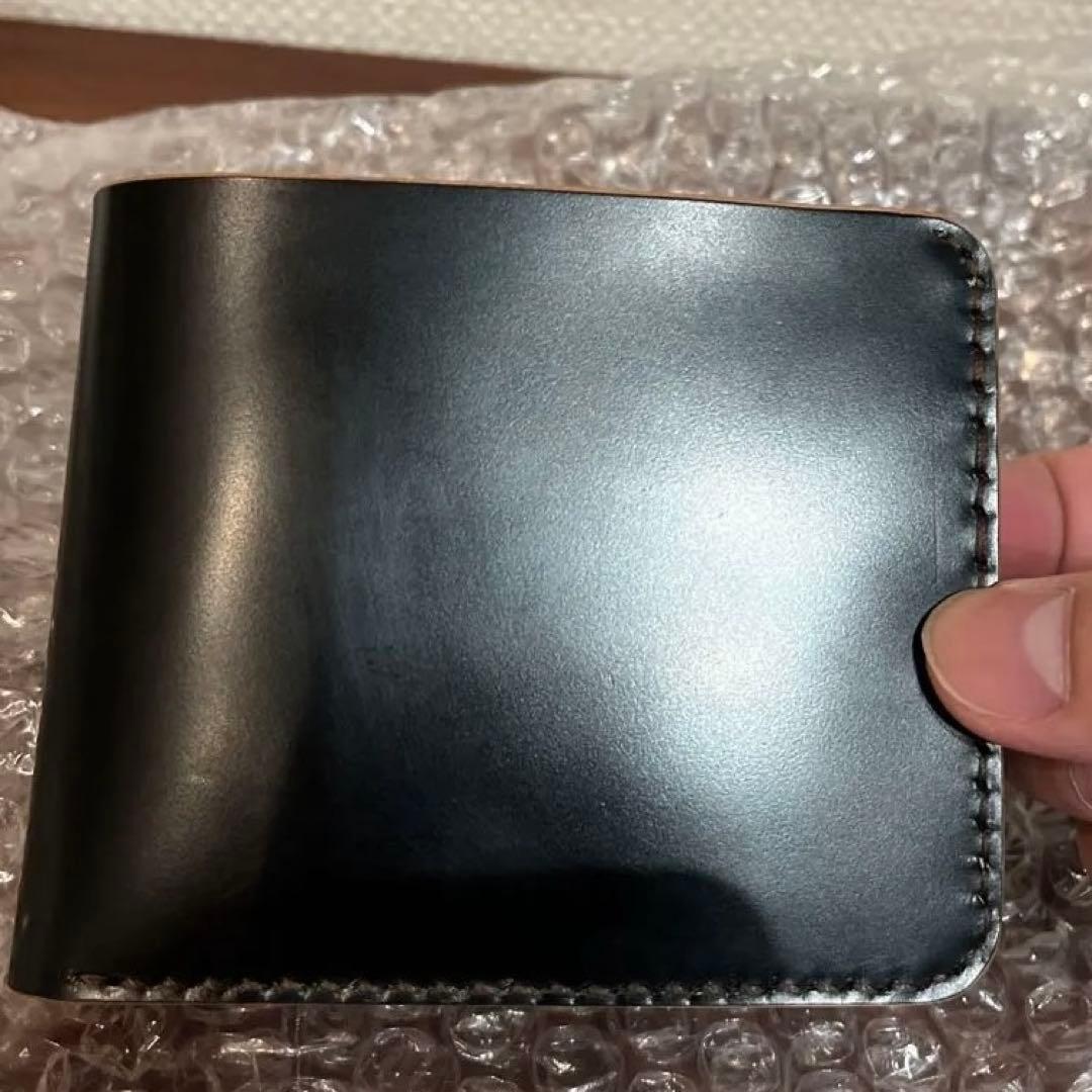新喜皮革　フルコードバン二つ折り財布　ブラック