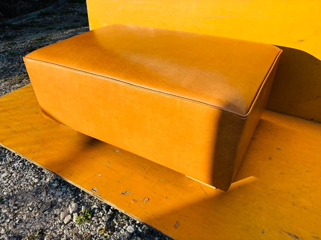 J43★アスプルンド★美品 オットマン グリーン 合成皮革