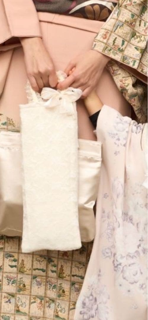 ベージュ花柄着物セット　被布　七五三　着物