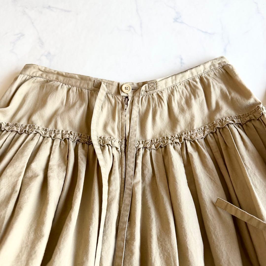 美品 ピンクハウス ティアードスカート マキシ丈 ピコフリル リボン ギャザー