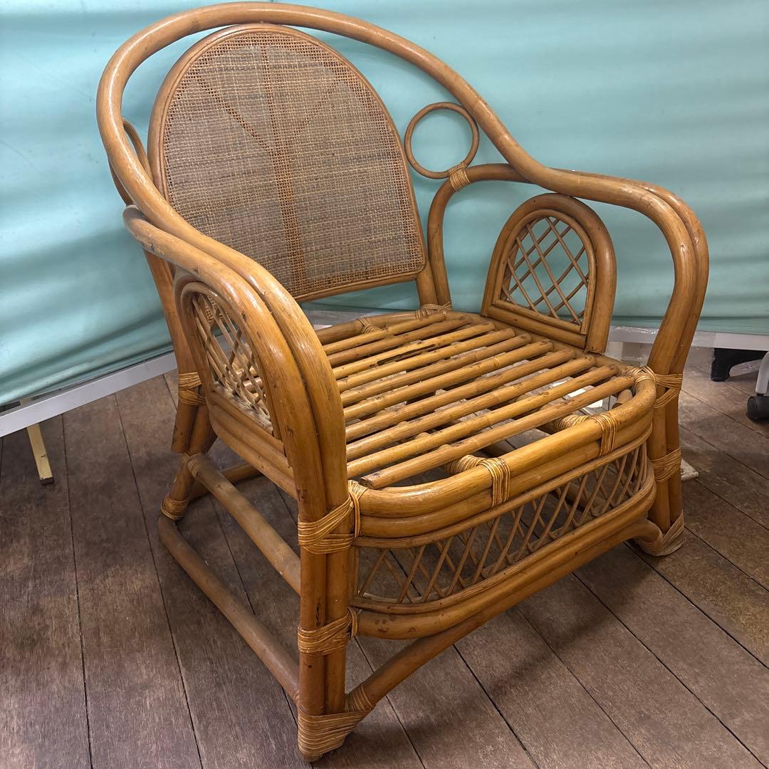 ヴィンテージ ラタン チェア　大　椅子