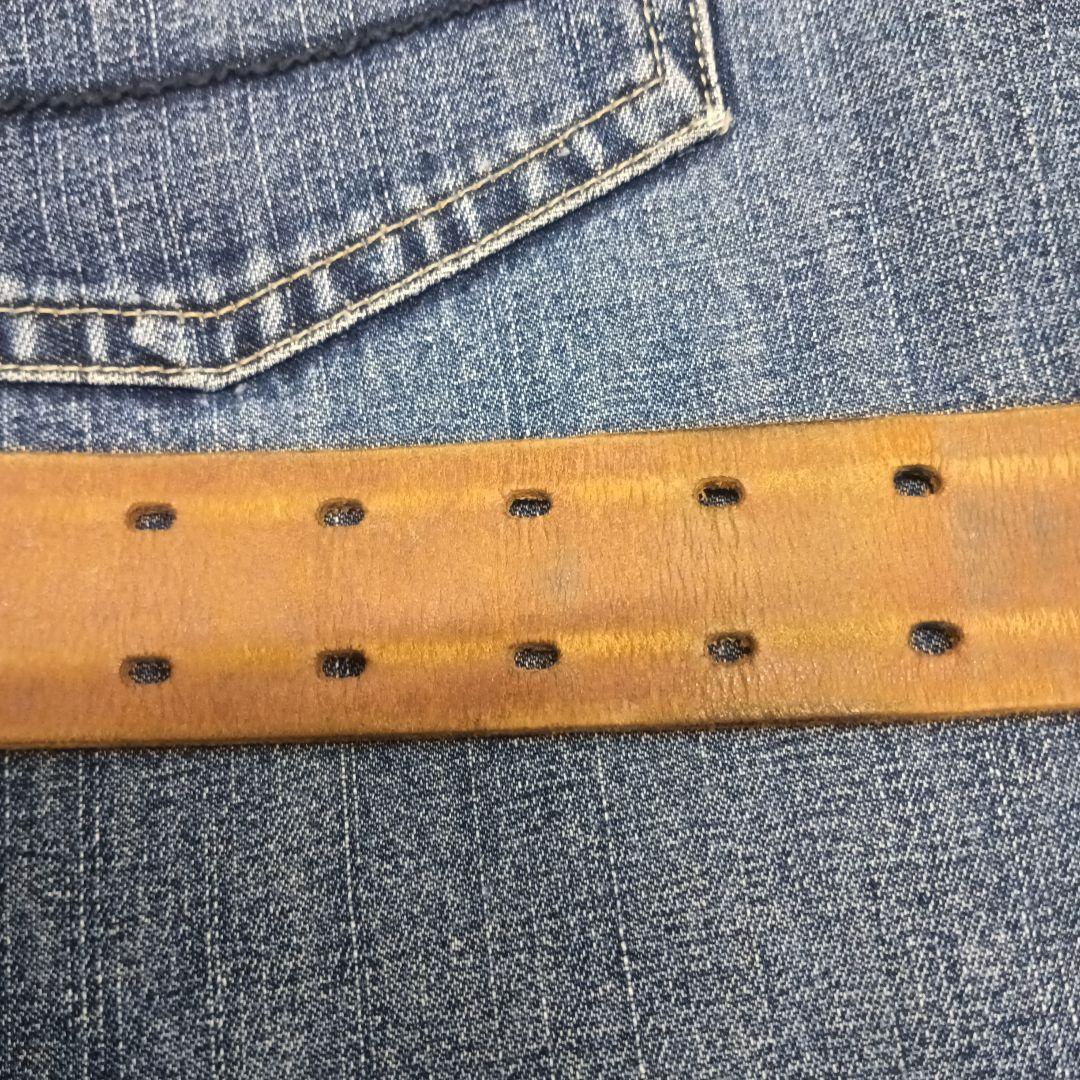 EVISU エビス　本革ベルト　レザーベルト　36インチ　エヴィスジーンズ