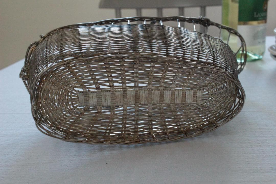 ワイヤーボトルパニエ・ワイヤーバスケット/アンティーク