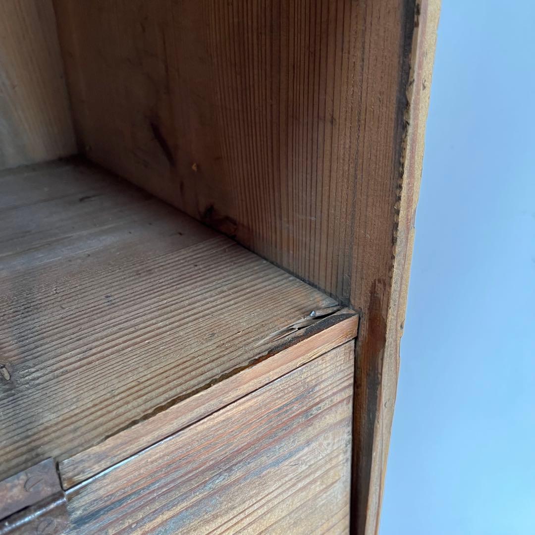 アンティーク パタパタ棚 チェスト 本棚 食器棚 無垢材 無塗装