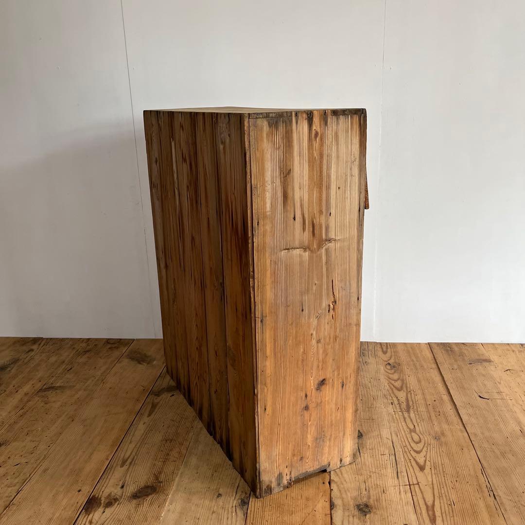 アンティーク パタパタ棚 チェスト 本棚 食器棚 無垢材 無塗装