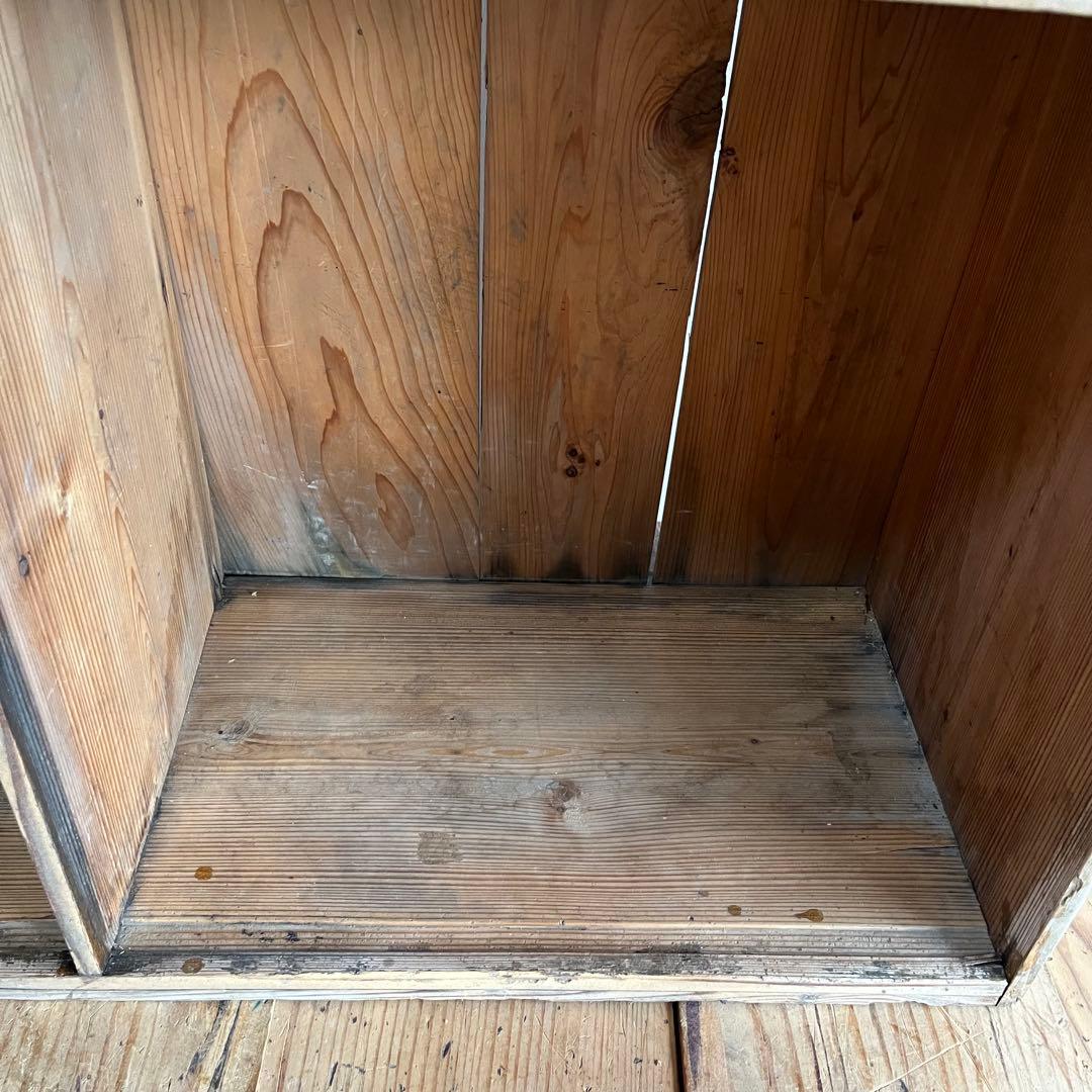 アンティーク パタパタ棚 チェスト 本棚 食器棚 無垢材 無塗装