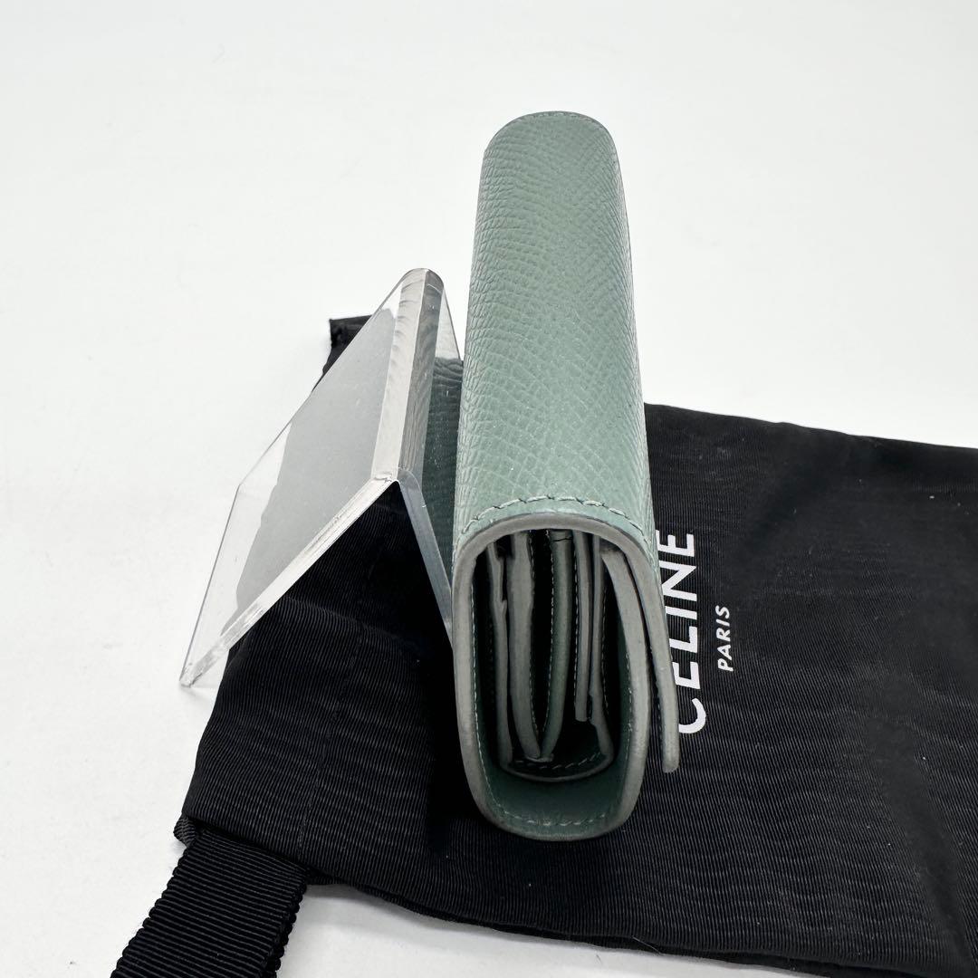 CELINE セリーヌ スモール トリフォールド ウォレット セラドン