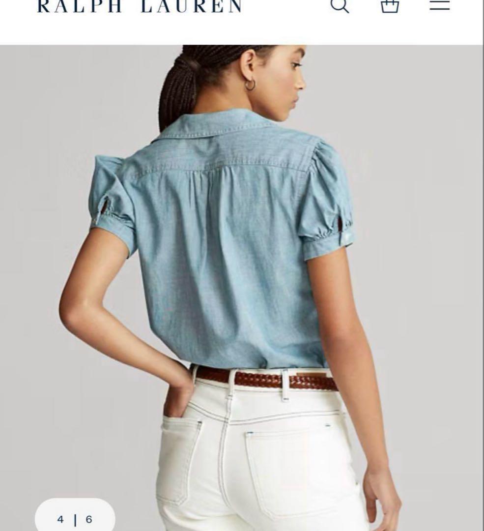 RALPH LAUREN ラルフローレン　ロゴ　デニムシャツ　パフスリーブ　6