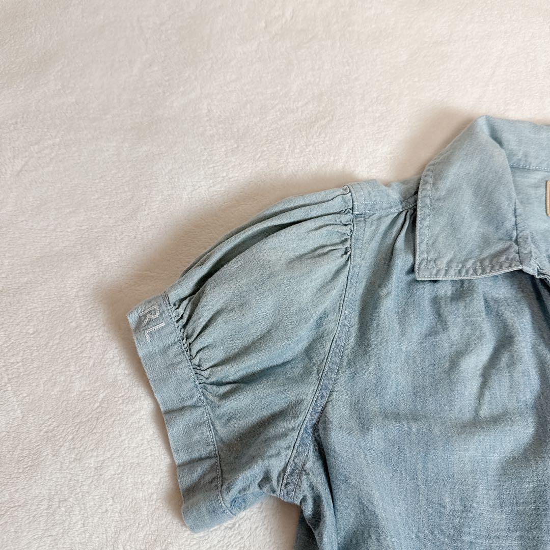 RALPH LAUREN ラルフローレン　ロゴ　デニムシャツ　パフスリーブ　6
