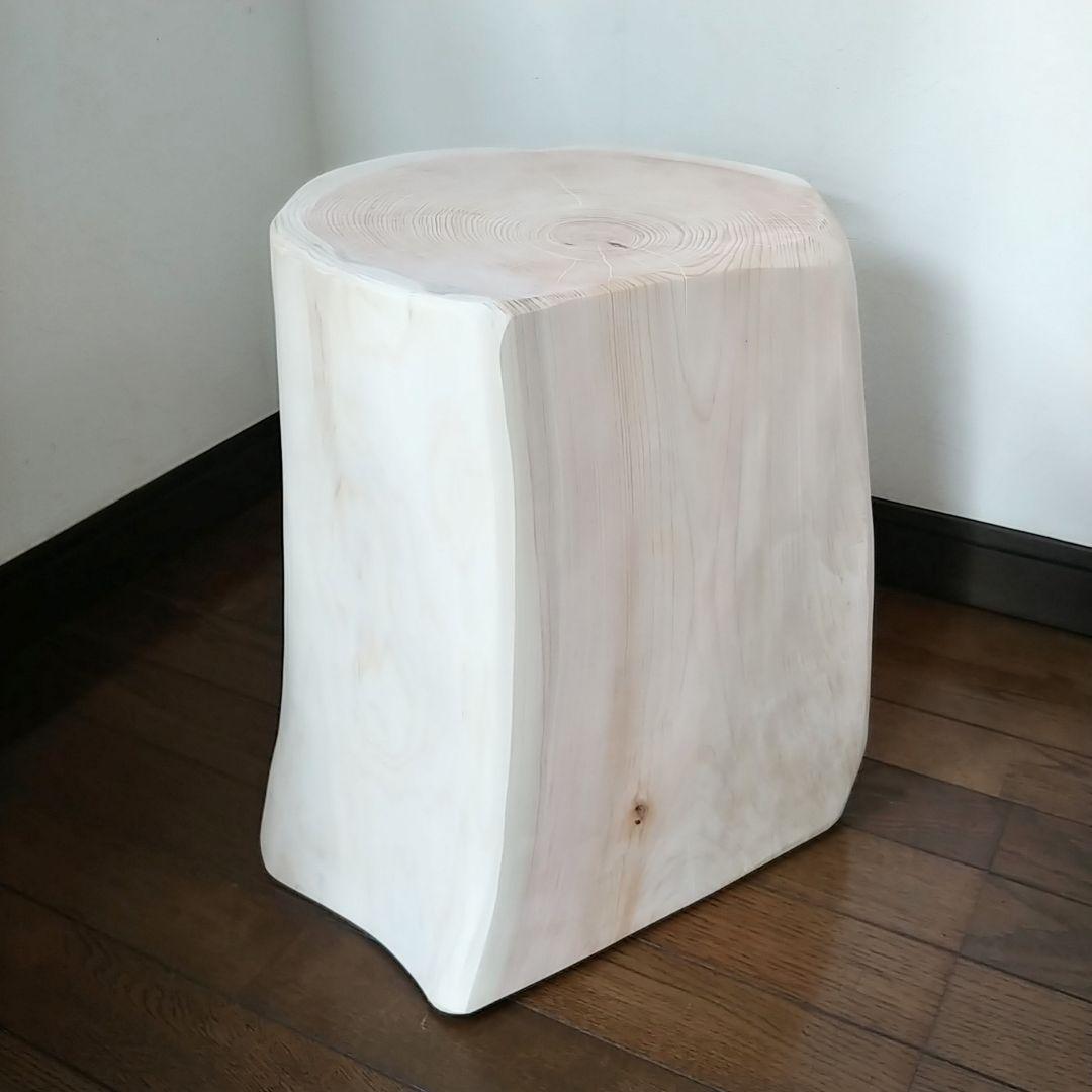 丸太スツール　丸太サイドテーブル　ヒノキの根元