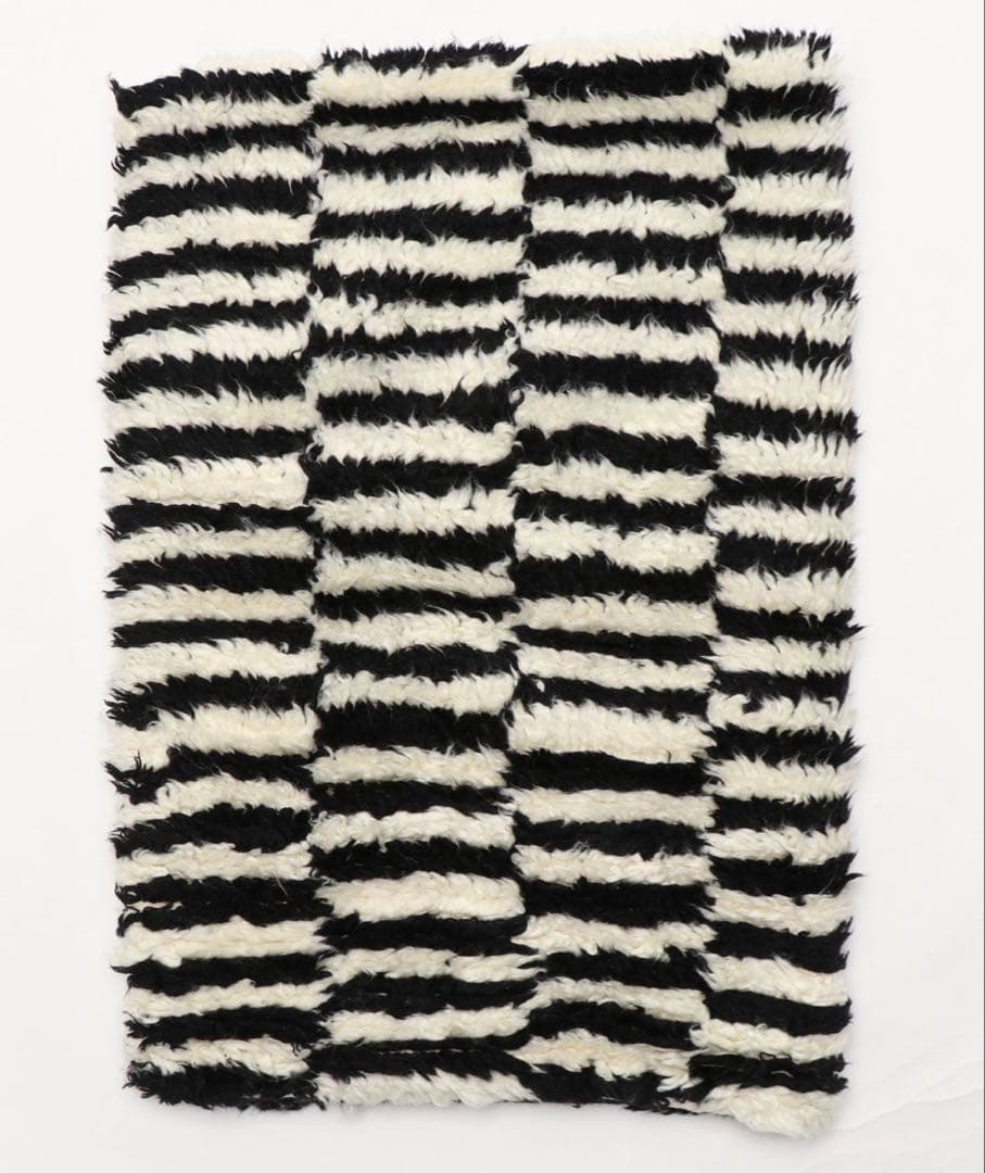 NZ wool rug black and white / ラグマット