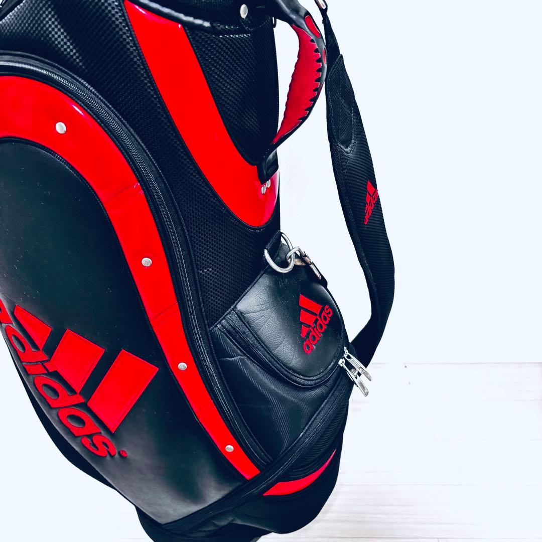 美品　ADIDAS　アディダス　キャディバッグ　ブラック/レッド
