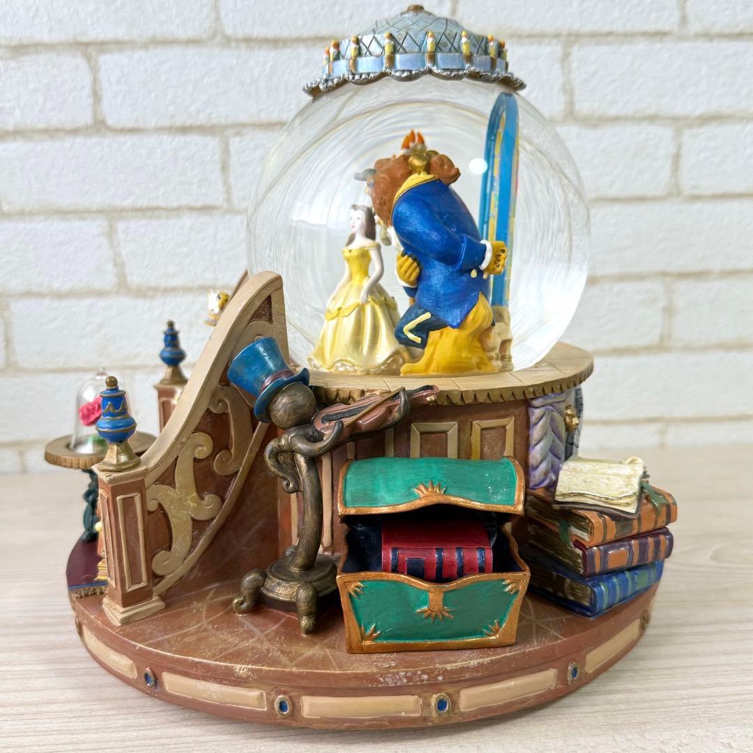 希少 廃盤品★ディズニー 美女と野獣 ライトアップ スノーグローブ スノードーム