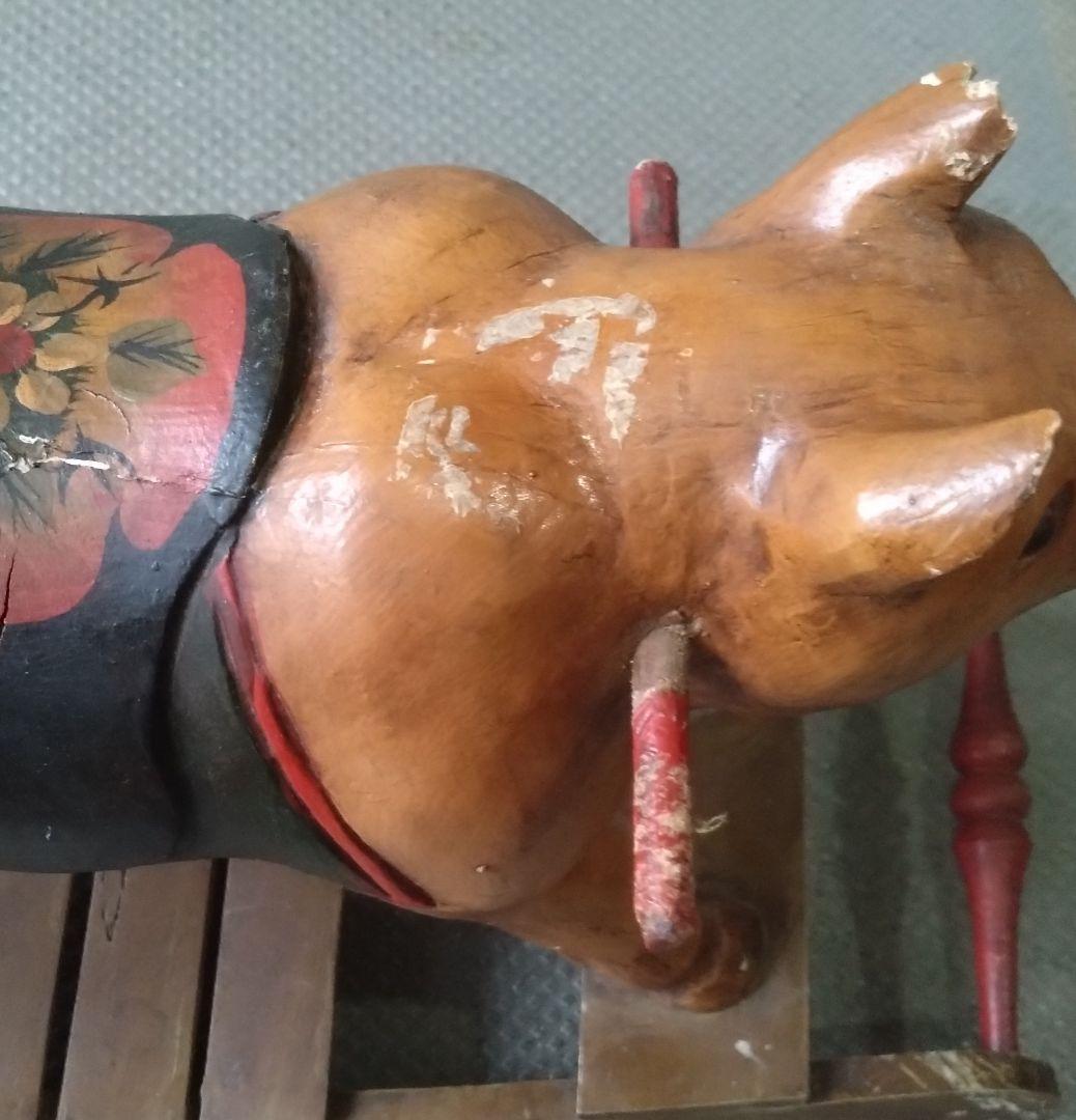 アメリカンアンティーク　1800年代　木馬ならぬ木豚　ロッキンピッグ