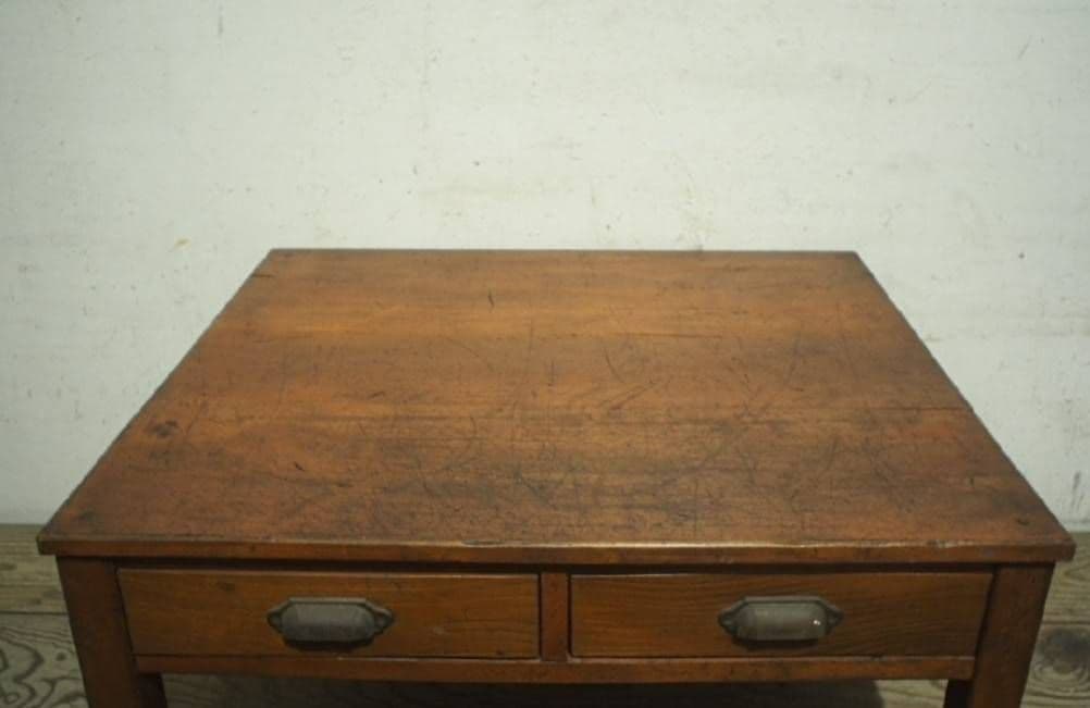 1016 ヴィンテージ　シンプルな文机　ローテーブル　引き出し　古家具　レトロ