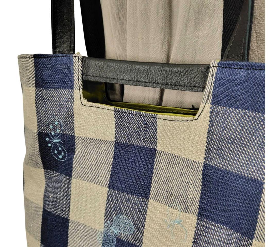 ミナペルホネン/ちょうちょ×ゴッホカケラパッチWフェイス/A4ショルダートートマ