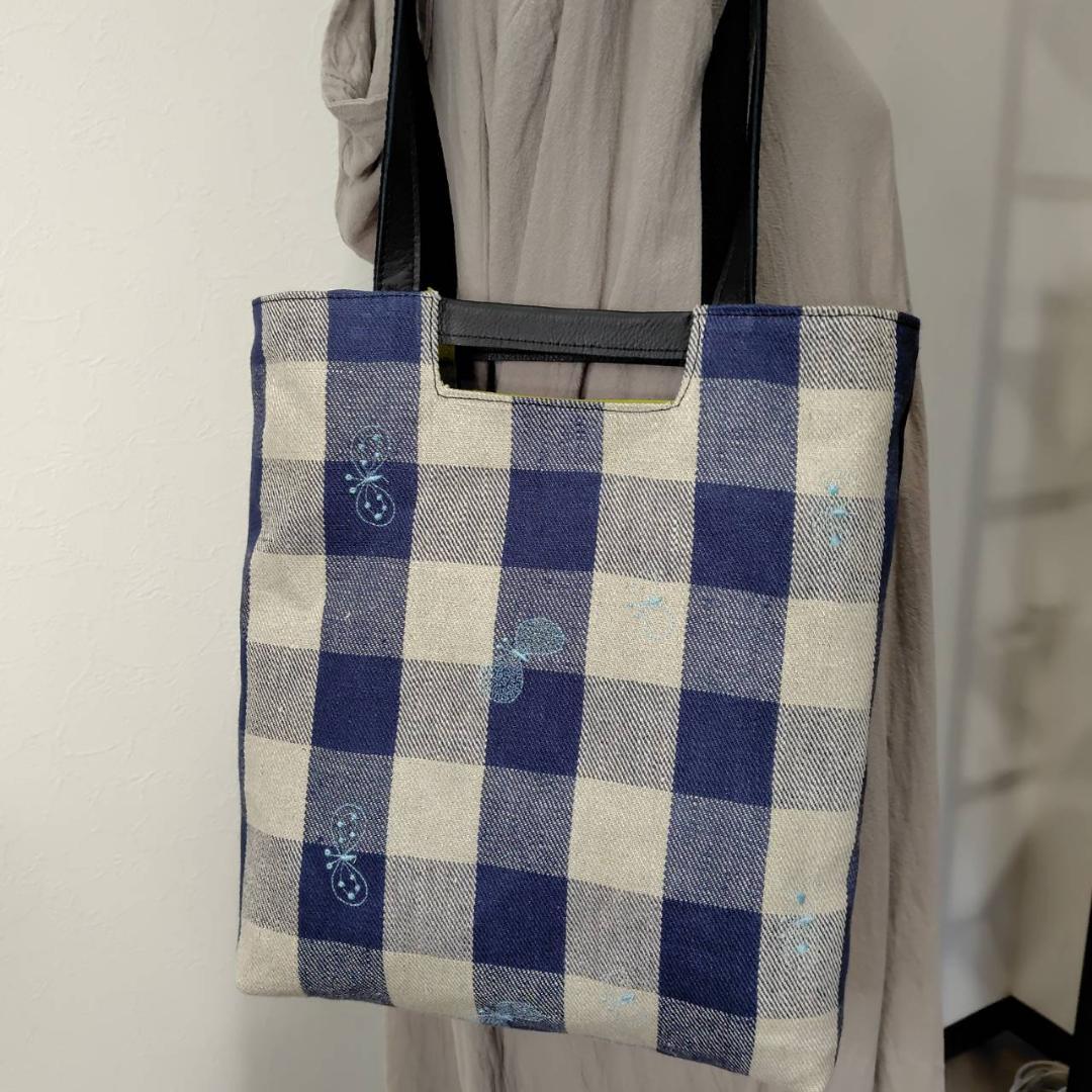 ミナペルホネン/ちょうちょ×ゴッホカケラパッチWフェイス/A4ショルダートートマ