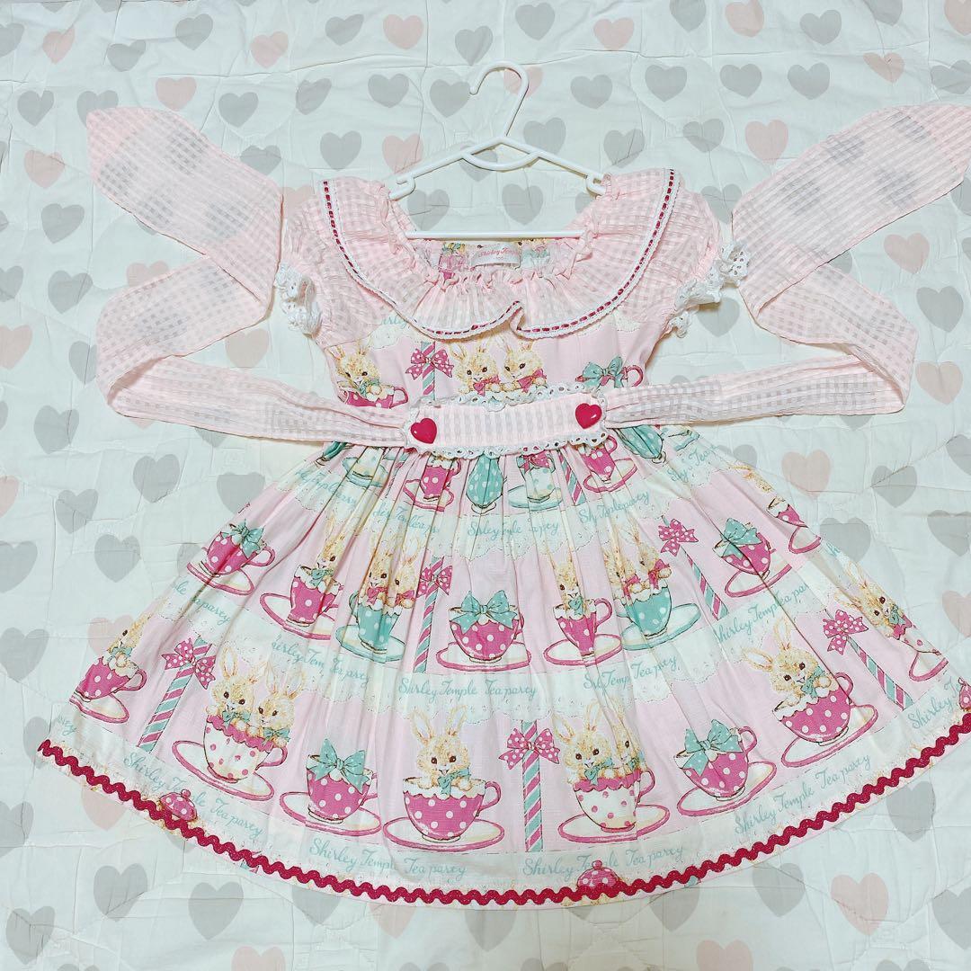 うさぎティーカッププリントワンピース/シャーリーテンプル