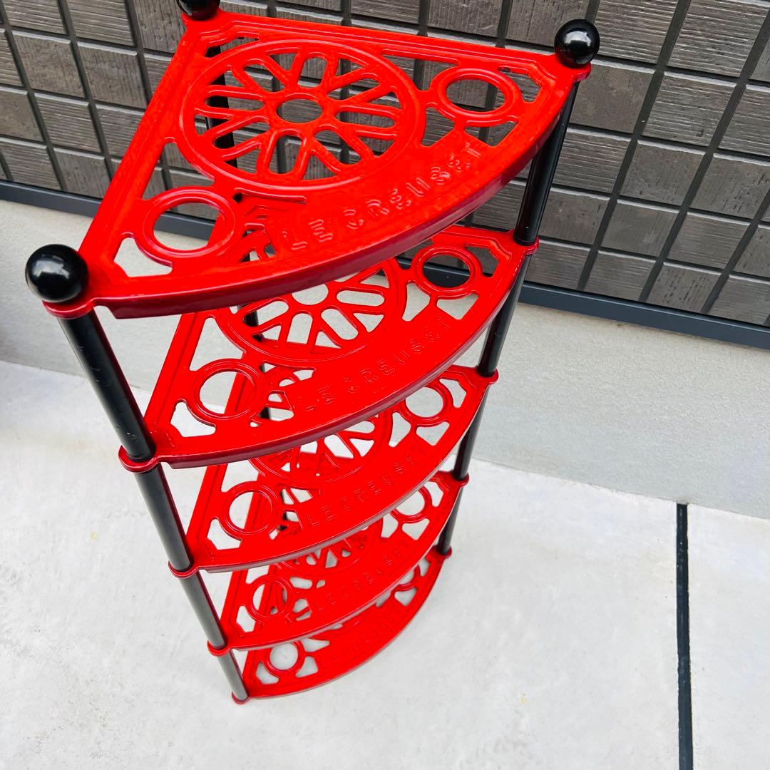 ルクルーゼ　ホーロー鍋スタンド5段赤　Le Creuset鋳物ポット