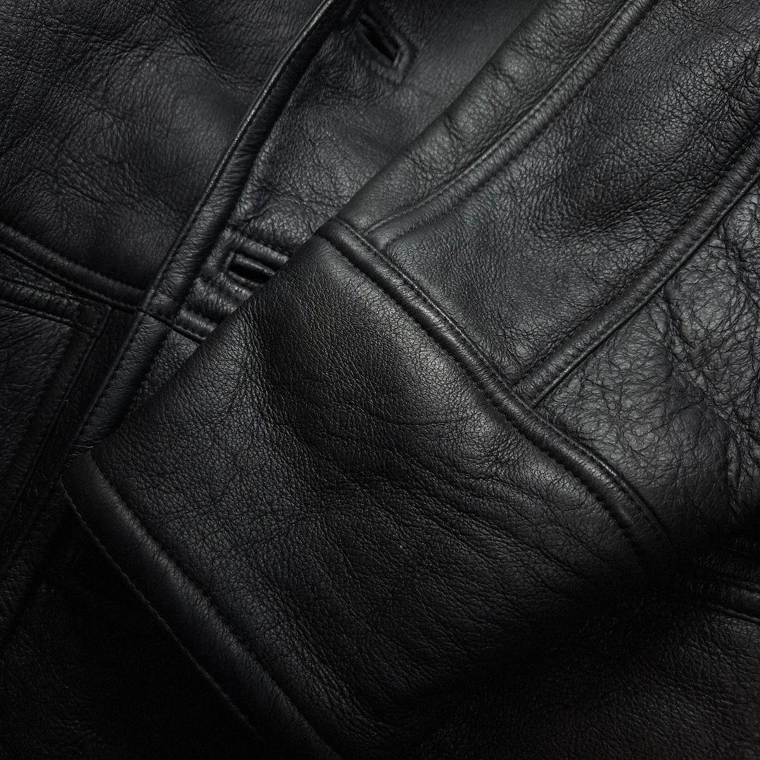 【美品】PEPKO ムートンジャケット レザージャケット 羊革 黒 M