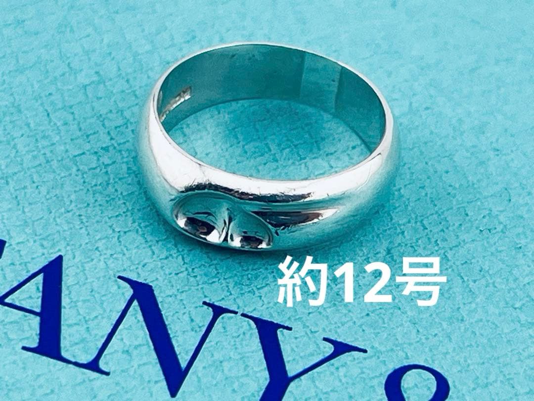 c926 ティファニー　カーブド　ハート　リング　シルバー　925 約12号