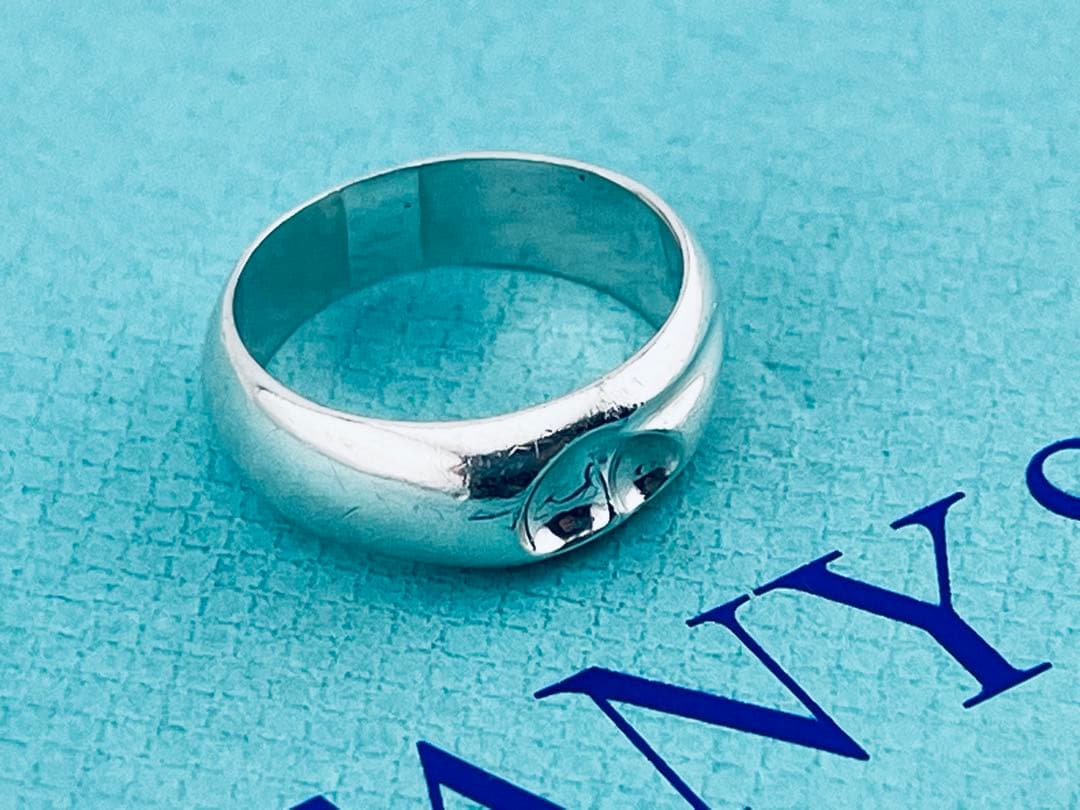 c926 ティファニー　カーブド　ハート　リング　シルバー　925 約12号