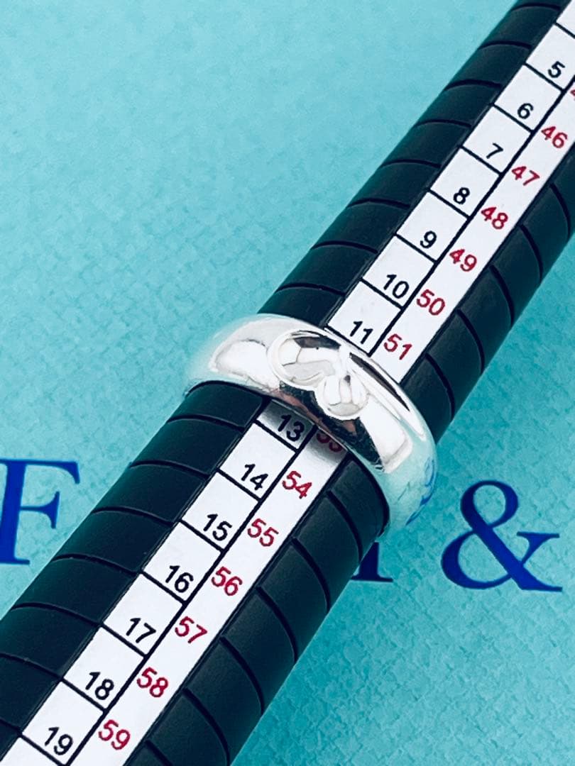 c926 ティファニー　カーブド　ハート　リング　シルバー　925 約12号