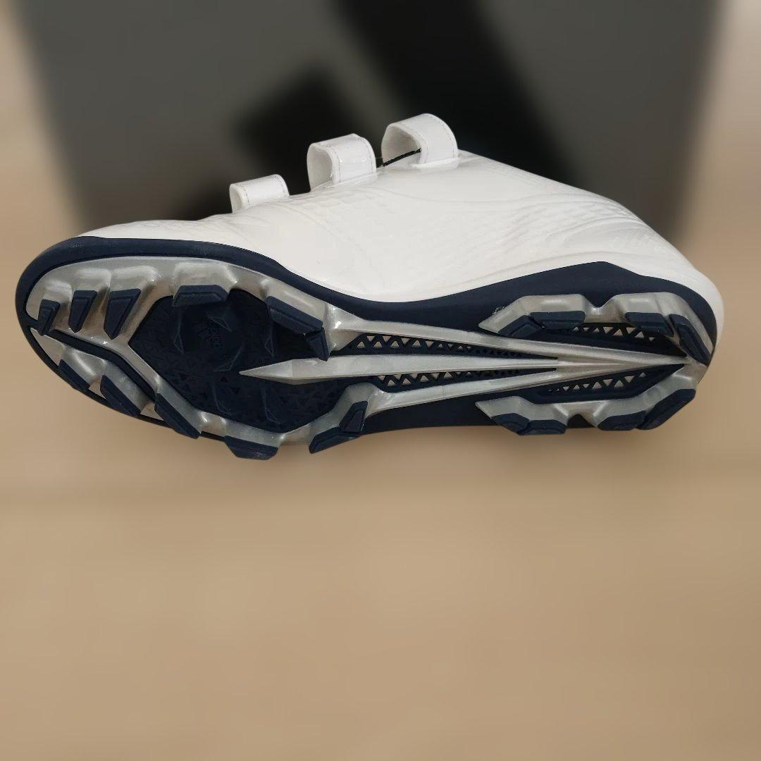 ホワイト/ネイビー ストラップ式スパイクシューズ　26.5cm