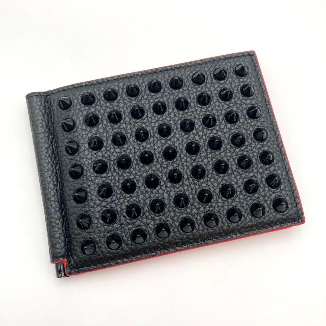 x.o.x.o.✨ルブタン パネトーネ マネークリップ 財布 黒 スタッズ
