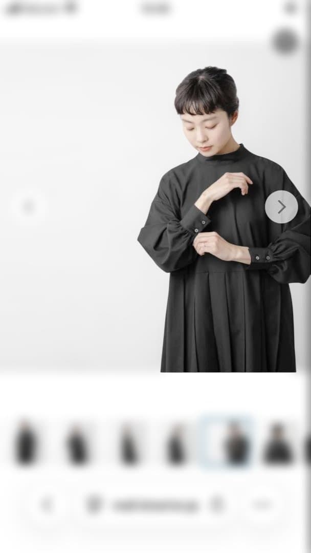 ina aranciatoクリアーツイル ウエスト 切替ワンピース　チャコール