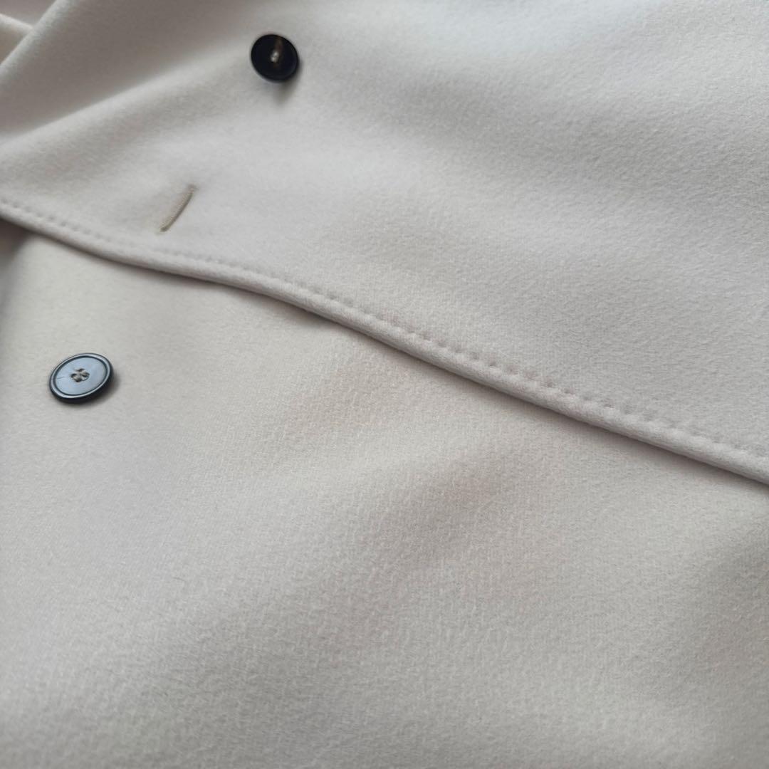 【新品未使用タグ付】マックスマーラstudio現行QR付定番コートbコラージュ白