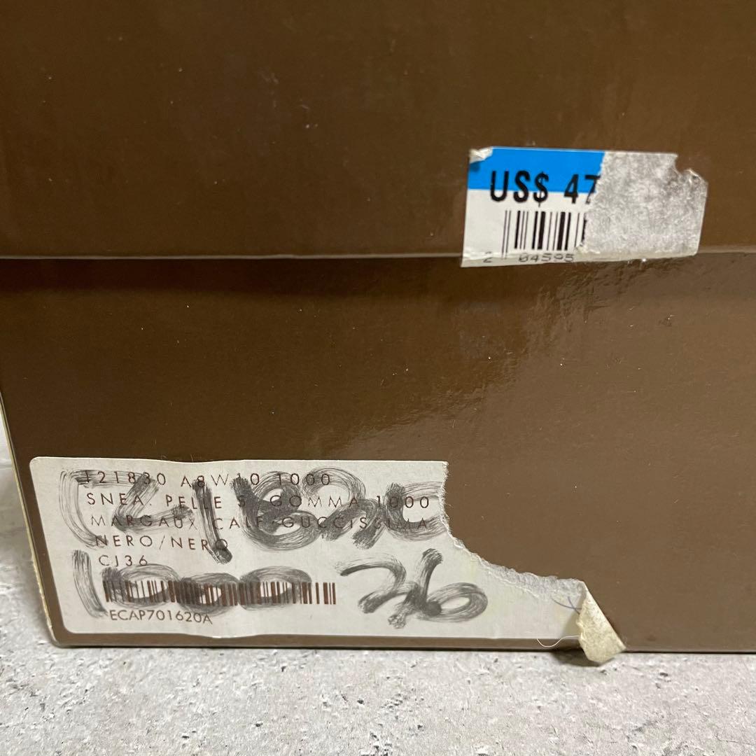 美品　グッチ　GUCCI （36） シマレザー　gg柄　スニーカー　ベルクロ　黒