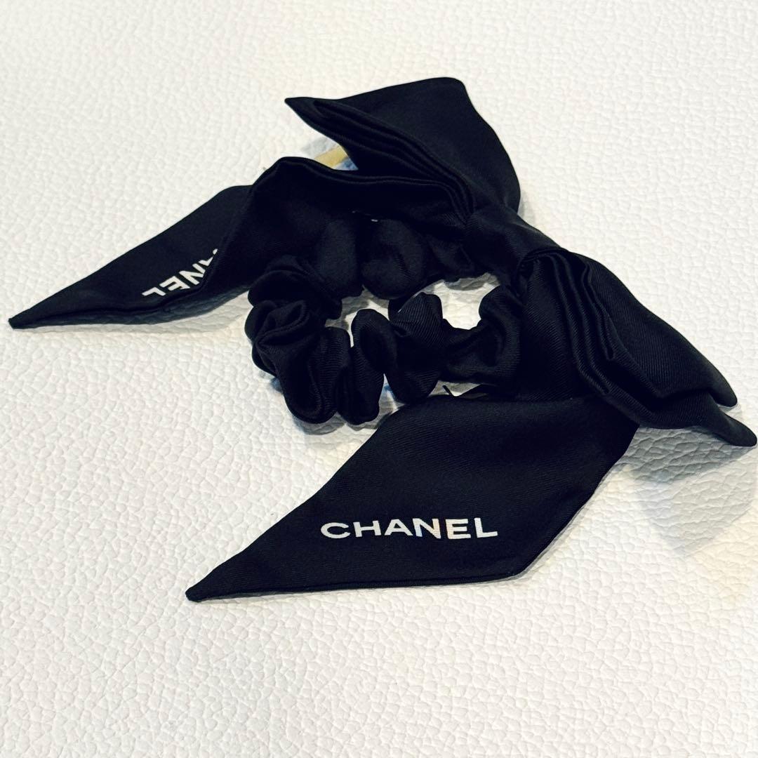 CHANEL シャネル リボン付きヘアゴム シュシュ ココ
