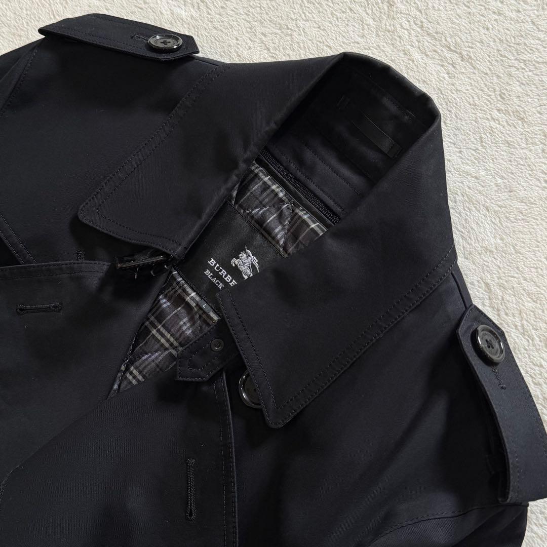 バーバリーブラックレーベル　トレンチコート　2way　チェック　ライナー　黒　L