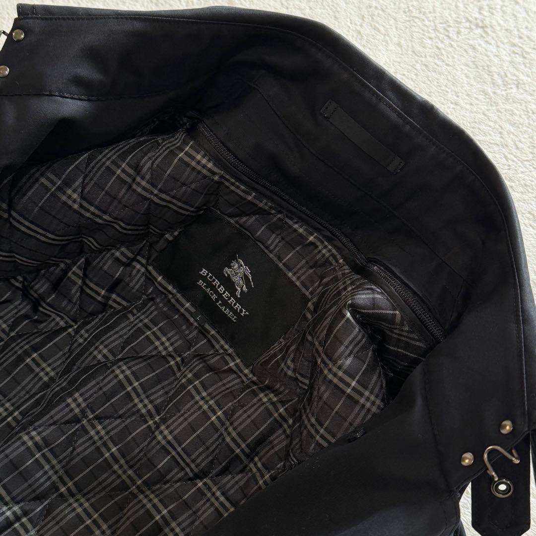 バーバリーブラックレーベル　トレンチコート　2way　チェック　ライナー　黒　L