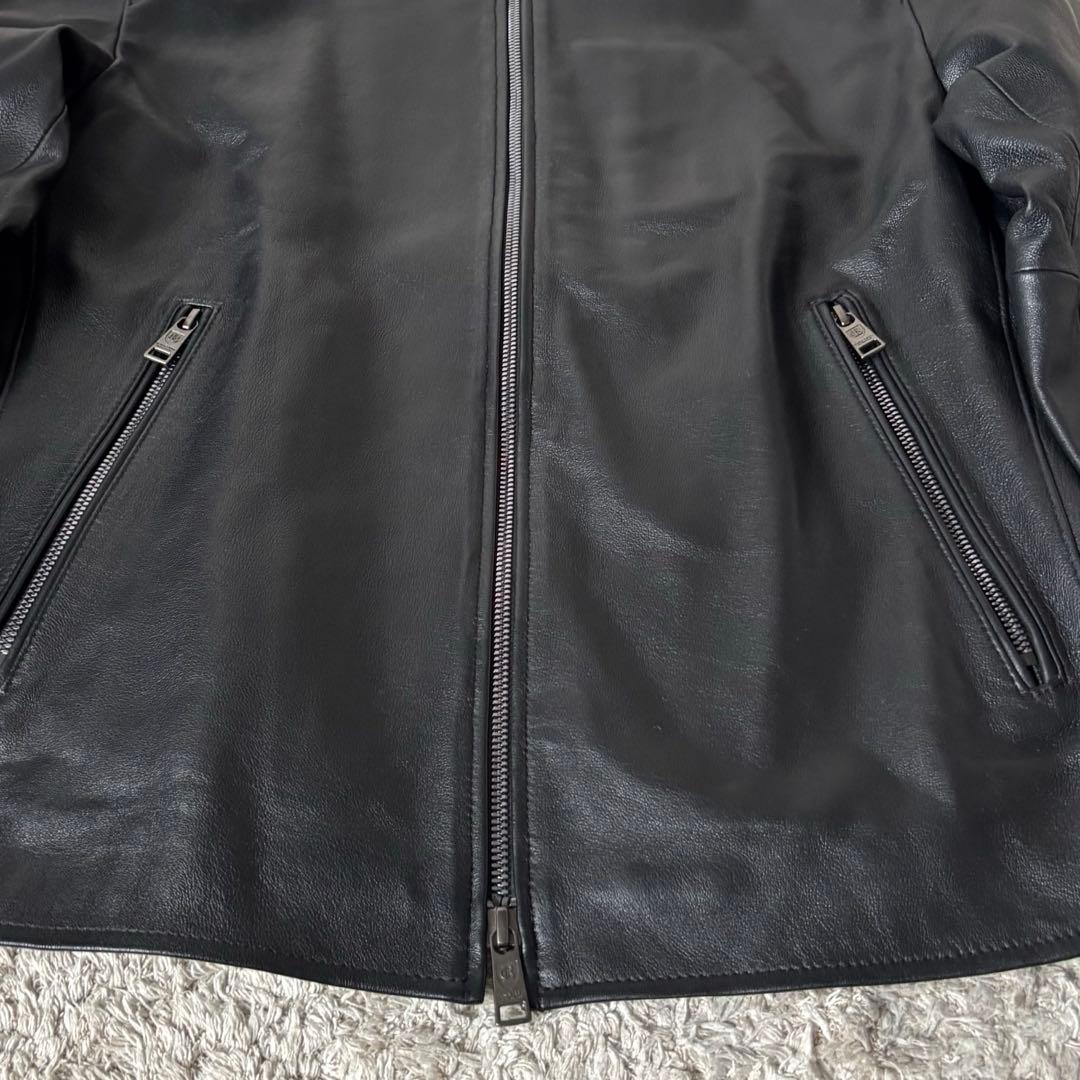 【極美品✨】ブラックレーベルクレストブリッジ　レザージャケット　羊革　ライダース