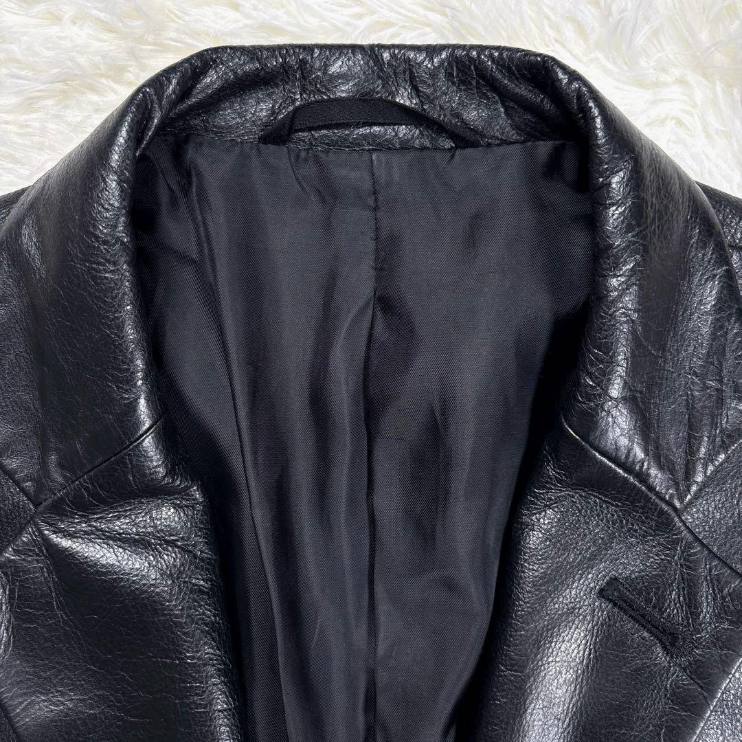 ✨A.A.R・牛革✨ヨウジヤマモト×ダーバン　レザーテーラードジャケット　黒　Ｌ