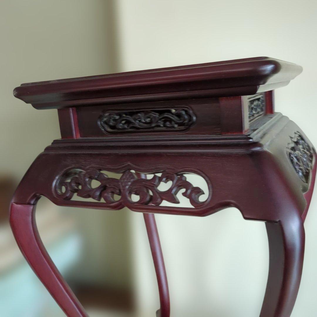 骨董　飾り台　台　木製　木彫　猫脚　花台　香炉台　ディスプレイ