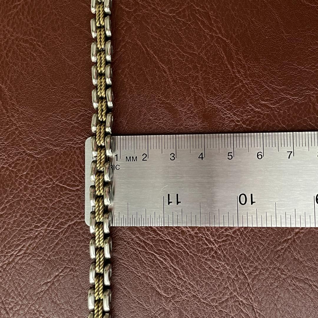 シルバー925 メキシコ ツートーン パンサー チェーンブレスレット メンズ