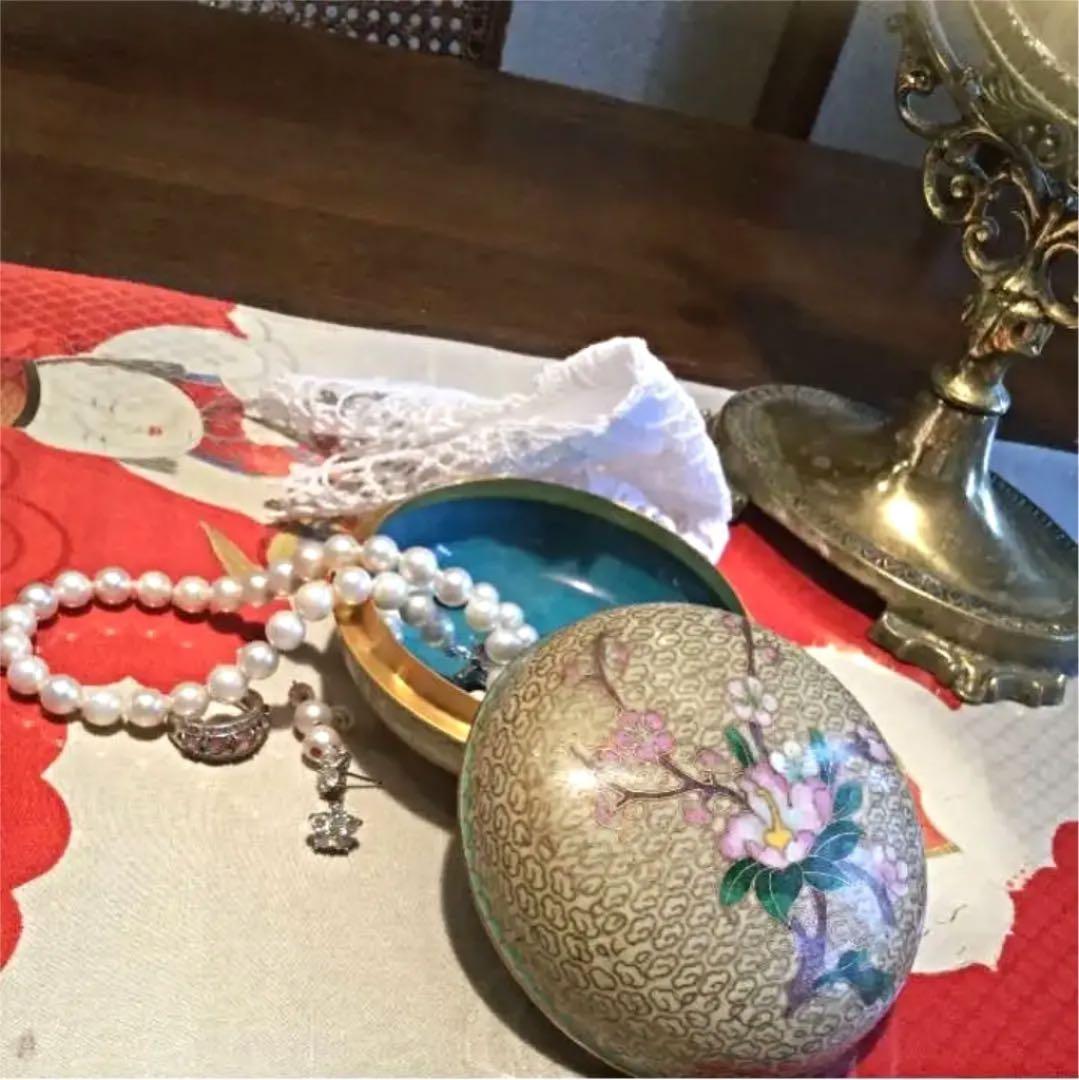 147 アンティーク七宝焼 有線七宝 ジュエリーケース 小物入れ