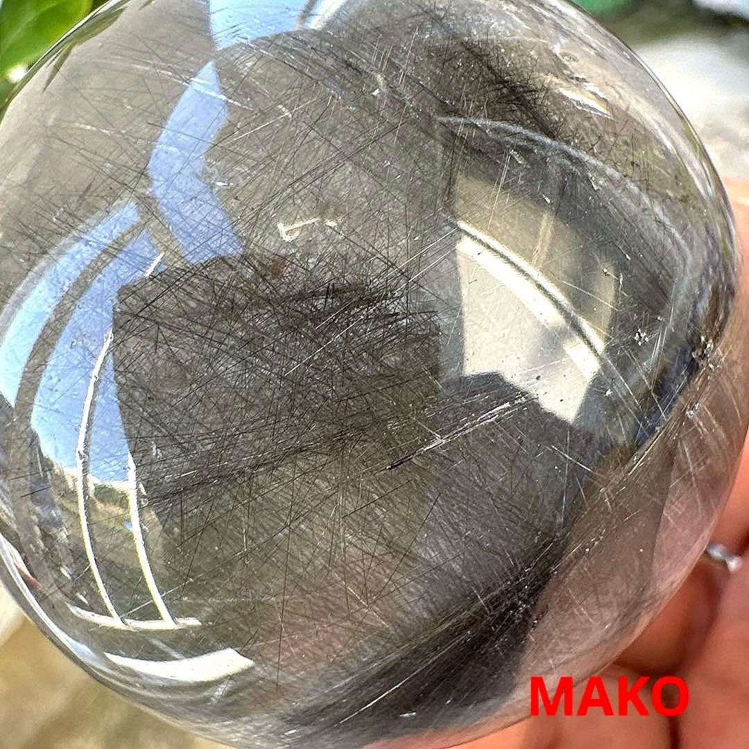 M1806☆ルチルクォーツ丸玉62mm328g☆天然石　原石☆N50807-B