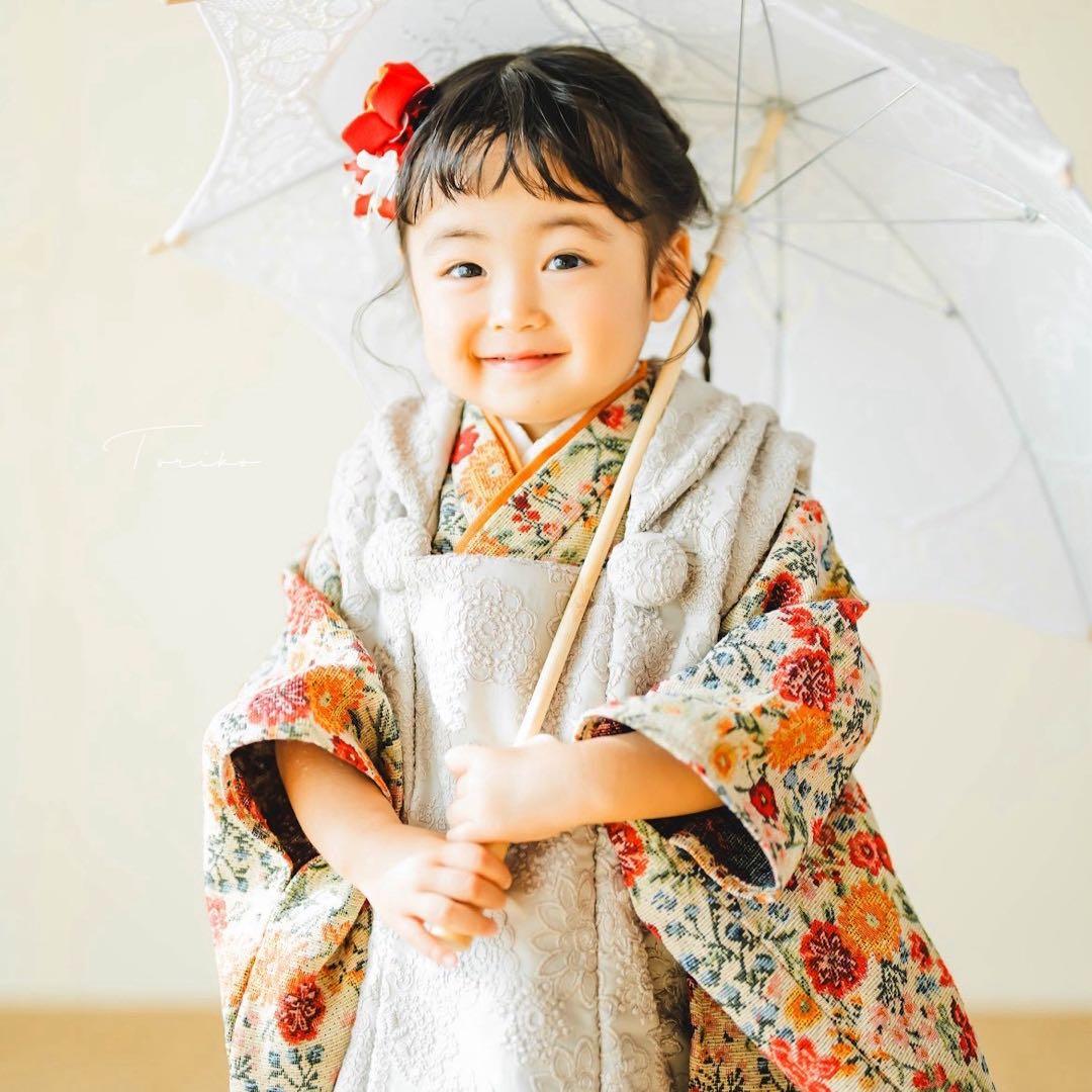 ［即納］三歳 七五三 衣装 着物 被布 ハンドメイド着物 753