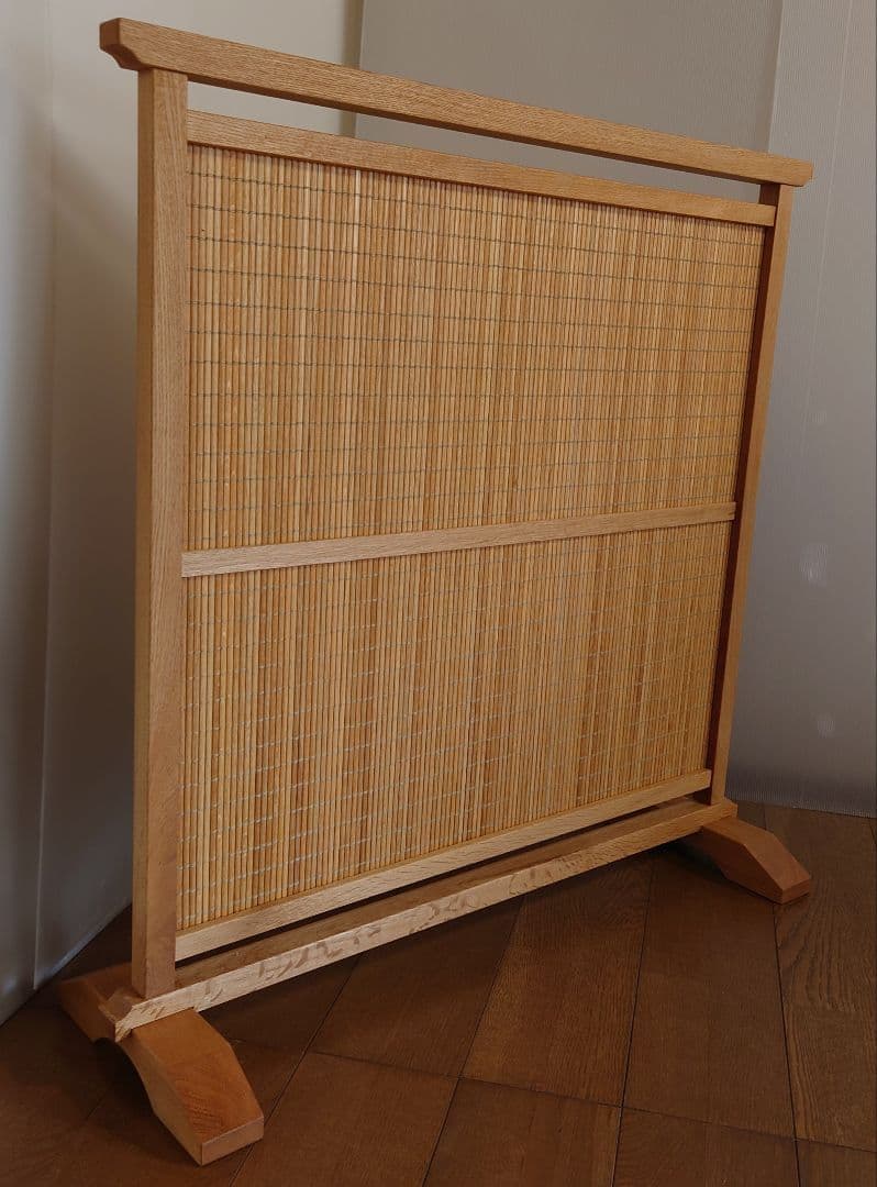 衝立　 天然杢楢無垢材衝立　和風間仕切り　自然オイル手塗り塗装木地仕上げ⑫